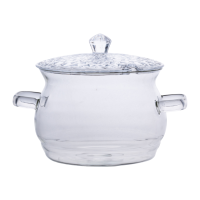 Кастрюля стеклянная с крышкой 2 литра из боросиликатного стекла посуда супница стеклянная с крышкой HP-34-6