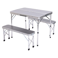 Комплект туристической стол + 2 лавочки складная мебель Серый Lugi JY-9060G