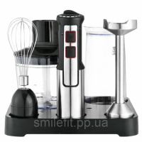 Багатофункціональний блендер 6в1 Rainberg RB-2293 1200 Вт кухонний подрібнювач ручний блендер міксер Black