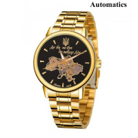 Чоловічий механічний годинник Awarder 022 Gold-Black Automatics Metal Не Забуду Дім з автопідзаводом