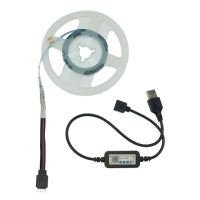 LED лента USB RGB 5V, IP 20, 2м, 20 светодиодов, Bluetooth, на самоклейке