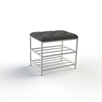 Банкетка для обуви Женева-1 50см велюр серый 7-0-9003