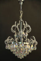 Хрустальная люстра SVLIGHT девятиламповая 81501/9 хром+перламутр