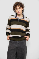 Светр-обманка чоловічий, колір бежево-чорний, 161R901-2