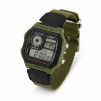 Чоловічий годинник Casio AE-1200WHB-3B original — Спортивна модель з текстильним ремінцем та 10 ATM