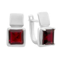 Серебряные серьги CatalogSilver с искусственным гранатом nano 4.117ct (60002299)