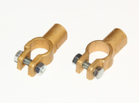Комплект акумуляторних ремонтних клем + та - (без проводів) латунних під опресування  кабеля 12 мм.