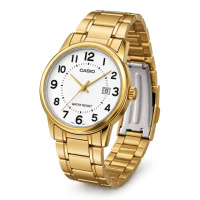 Чоловічий годинник Casio MTP-V002G-7B — Класична модель у золотистому кольорі з датою