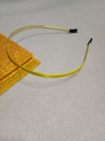 Обруч (заготовка) металл с атласной лентой / 0.7 см / жёлтый