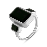 Серебряное кольцо CatalogSilver с натуральным ониксом 7.808ct, вес изделия 5,89 гр (2127468) 18 размер