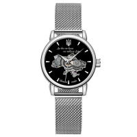 Жіночий механічний годинник Awarder 028L Silver-Black Де би не була зі сріблястим сталевим браслетом