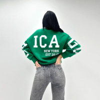 Жіночий утеплений батник «Noise» оптом | Батал | Розпродаж моделі Зелений, 50-52