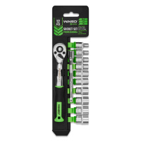 Професійний набір головок торцевих з тріскачкою та подовжувачем Winso Pro CR-V 1/4« 72Т, 4-13мм 12шт