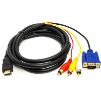 Кабель мультимедийный HDMI M to VGA M + 3xRCA M 1.0m 1080p PowerPlant (CA912018)