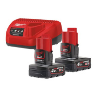 Енергокомплект Li-Ion MILWAUKEE, M12 NRG-402 (зарядний.пристрій С12 С, 2 акумулятори М12 В4 4Аг, картонне пакуванння)