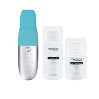 Набір Ультразвуковий скрабер для шкіри обличчя Vibroskin 8.0 + Гідратуючий гель Hydration Gel + Порозвужувальна маска для обличчя Pore Control Mask