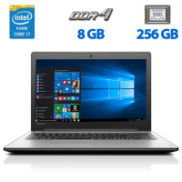 Ноутбук Б-класс Lenovo IdeaPad 310-15IKB / 15.6« (1366x768) TN / Intel Core i7-7500U (2 (4) ядра по 2.7 - 3.5 GHz) / 8 GB DDR4 / 256 GB SSD / Intel