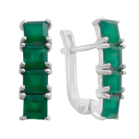 Серебряные серьги CatalogSilver с натуральным агатом 2.7ct (2189657)