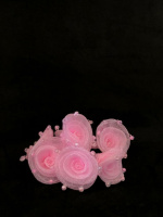 Фатиновый цветок с бисером. Размер - 2-2,5 см. Цвет - розовый.