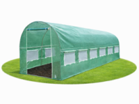 Садовая теплица 9 м2 (4,5 × 2 × 2 м) с окнами, армированная пленка UV-4, Зеленая (Польша)