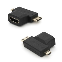 Переходник mini HDMI(папа)-micro HDMI(папа)-HDMI(мама)