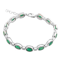 Серебряный браслет CatalogSilver с натуральным агатом 9.393ct, фианитами, вес изделия 12,32 гр (2173946) 1720 размер