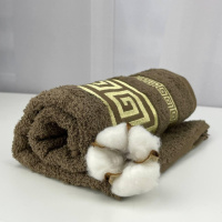 Полотенце для лица махровое Febo Vip Cotton Grek Турция 6387 коричневое 50х90 см