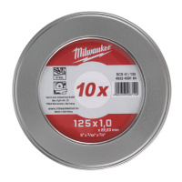 Диск відрізний по металу MILWAUKEE, SCS 41/125х1,5 PRO+, діаметр 125мм, (10шт) металевий футляр