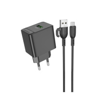 Мережевий Зарядний Пристрій Borofone BAS12A 1USB QC3.0 18W+USB to Micro