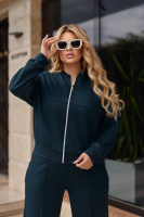 Жіночий трикотажний костюм зі штанами палаццо «Alicante» | Батал| Розпродаж моделі Смарагдовий, 54-56