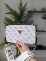Сумочка Guess кросс-боді білий+коричневий
