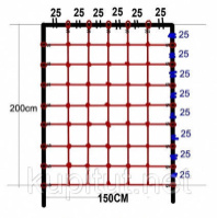 Гладіаторська сітка для лазіння 200 x 150 см S-Hook для дитячих ігрових комплексів