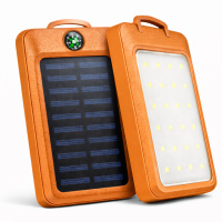 УМБ Power Bank Solar 18000 mAh мобильное зарядное с солнечной панелью и лампой, Power Bank Charger Orange