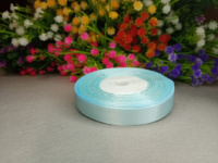 Атласная лента/ 1,2 см/ 23 метра/ светло- голубой