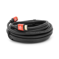 Кабель Merlion HDMI-HDMI V-Link High Speed 10.0m, v2,0, OD-8.2mm, круглый Black, коннектор Red, (Пакет), Q40