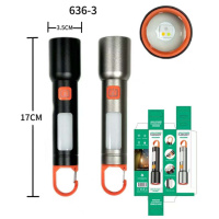 Ліхтар BL-636-3TG (WHITE+RED+BLUE)+COB(WHITE+RED), Li-Ion, ЗП Type-C, zoom
