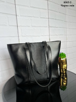 Формат А4. Чорна — добре тримає форму - велика, стильна та вмістка сумка  зі зміїним принтом (0503-2)