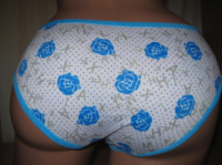 Трусики на дівчинку підліткові бавовняні розмір 42-44 блакитний принт - троянди