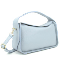 Містке шкіряне блакитне кросбоді Італія 79570BL