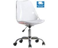 Офісне крісло Астер прозоре з білим сидінням