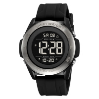 Чоловічий спортивний годинник Skmei 2485BKSI Black-Silver з електронним циферблатом та водозахистом 5 ATM
