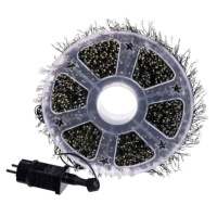 Новогодняя гирлянда комнатная роса Хвойная лапа 50 м 1500 LED зеленый провод Желтое сияние D1500L50MGY