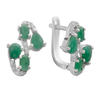 Серебряные серьги CatalogSilver с натуральным изумрудом 2.622ct (2179948)