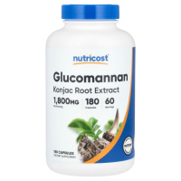 Глюкоманнан, екстракт кореня конжаку, 1800 мг, Glucomannan Konjac Root Extract, Nutricost, 180 капсул