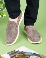 Чоловічі сірі туфлі з перфорацією