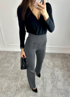 Довгі брюки з високою талією «Salvia» оптом | Норма і батал 42, Графіт