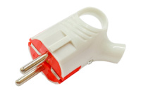 Вилка Г-образная белая c заземлением 60×35мм (88310)