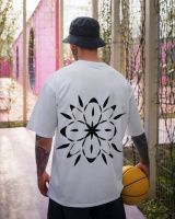 Oversize футболка з принтом Shadow Lotus біла