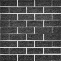 Панель стеновая 70*70cm*5mm чёрный кирпич с белым (D) SW-00001503