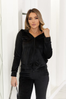 Велюровий спортивний костюм жіночий «Davos» | Норма і батал| Розпродаж моделі Чорний, 46-48